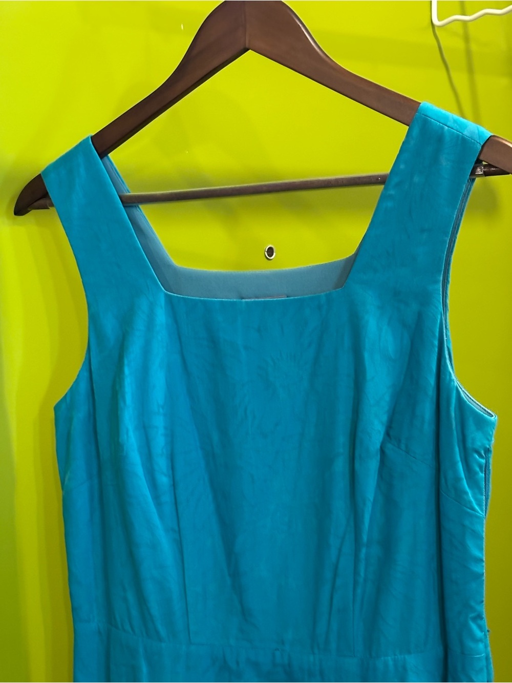 Vintage NEVER WORN Rabbit Rabbit Rabbit by Nordstrom Teal Square-Neck Dress - Picture 4 of 13